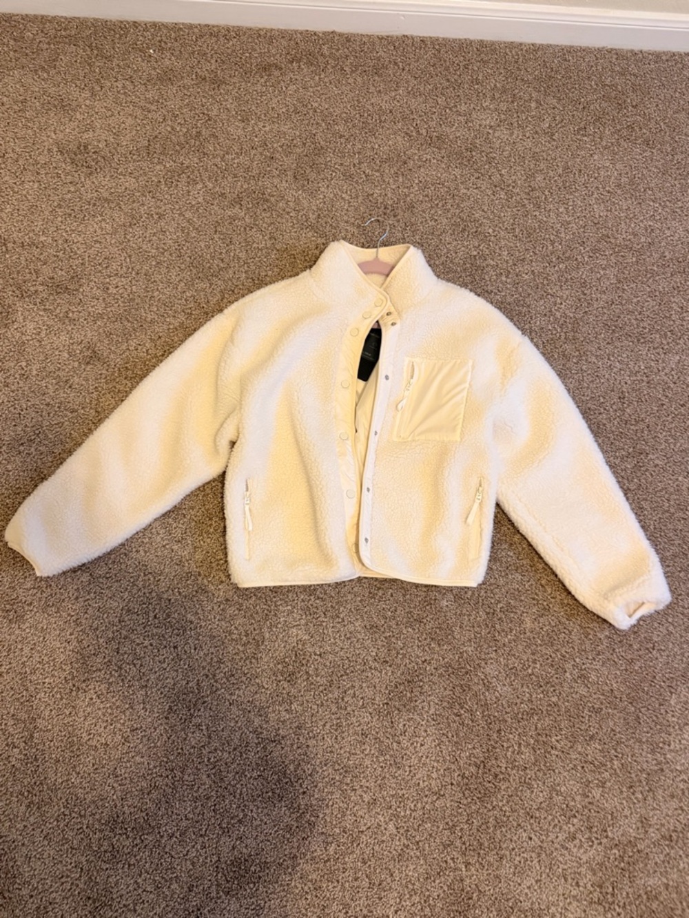 Fabletics Cream Sherpa Teddy Jacket
